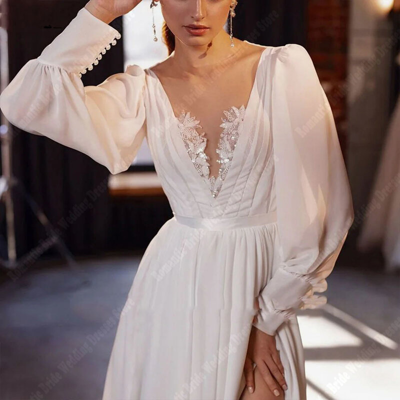 女性のための光沢のあるチュールの結婚式のドレス,深いVネック,セクシーで頑丈,新しいモデル2024