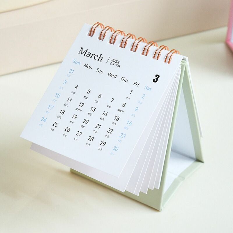 Papier Drachen Jahr Kalender einfach zu bedienen handgemachte niedlichen 2024 Desktop Ornament Mini dreieckigen stabilen Mini Schreibtisch Kalender nach Hause