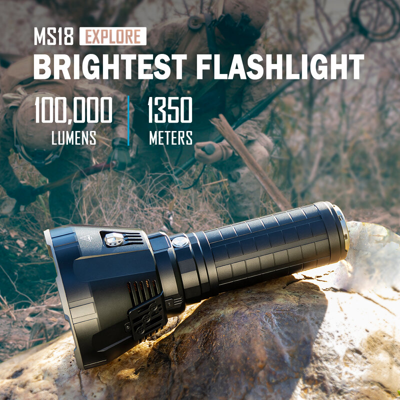 Imaginy-lanterna led poderosa, lanterna profissional, poderoso, cree xhp70.2, 100000lm, tocha profissional para caça e pesquisa, ms18 + ms03