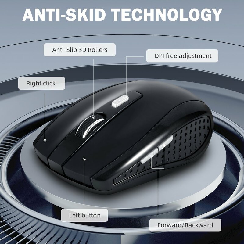 Mouse Nirkabel Baru 3 DPI Dapat Disesuaikan 2.4G Mouse Nirkabel Penerima USB Mouse Optik Ultra Tipis Portabel untuk PC Laptop Notebook
