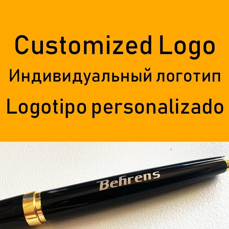 Luxo Metal Caneta Esferográfica Clipe para Escrita Comercial, Canetas Assinatura, Papelaria Escritório, Logotipo Personalizado, Nome Presente