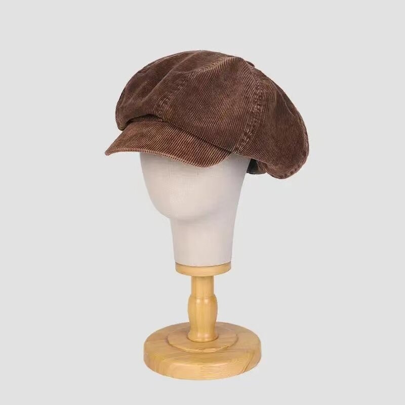 Gorras octogonales Retro Newsboy para hombres y mujeres, sombreros de pintores británicos, boinas de pana a la moda, sombrero de béisbol informal, otoño