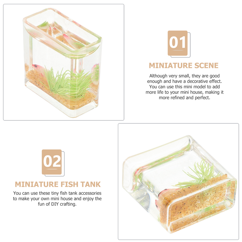 Micro Landscape Goldfish Tank Model Bowl Decor Mini House Decoration Tiny Toys Miniature Crafts Scene