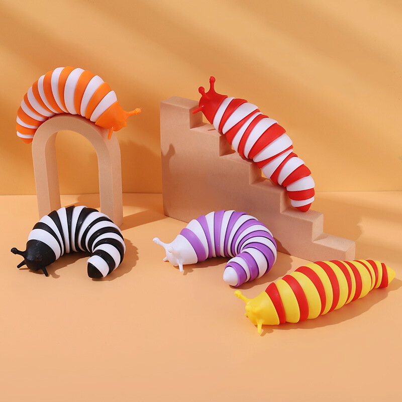 Kleurrijke Slug Slak Seal Kawaii Transformeren Rups Fidget Speelgoed Volwassen Kinderen Decompressie Ontluchting Kinderen Educatief Speelgoed