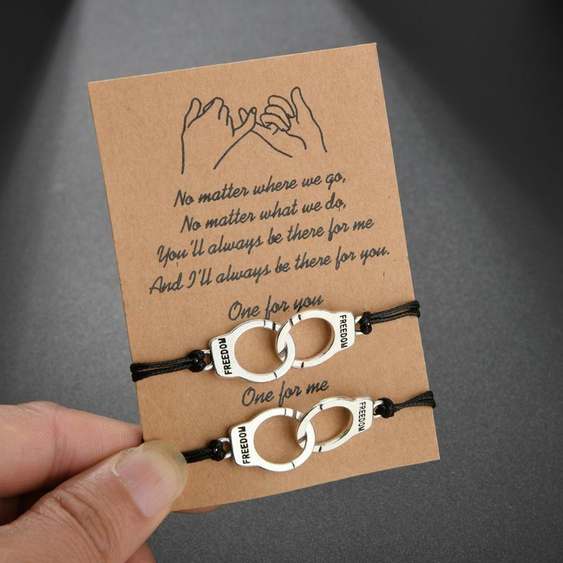 Модный 2x браслет ручной работы для пар, наручники, кулон «Свобода», браслет «Справедливость», ювелирные изделия, подарок для