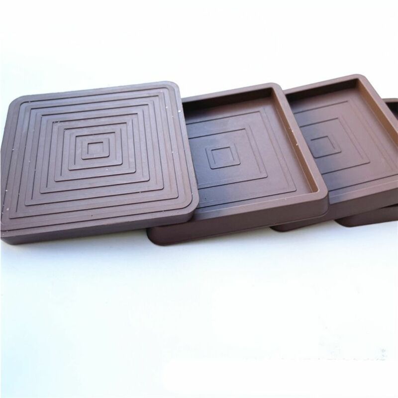 4Pcs Square Furniture Coasters Rubber Non Slip Furniture Pads 2.5/3.5inch Chair Feet Stoppers Couch/Chair/Bed Stoppers