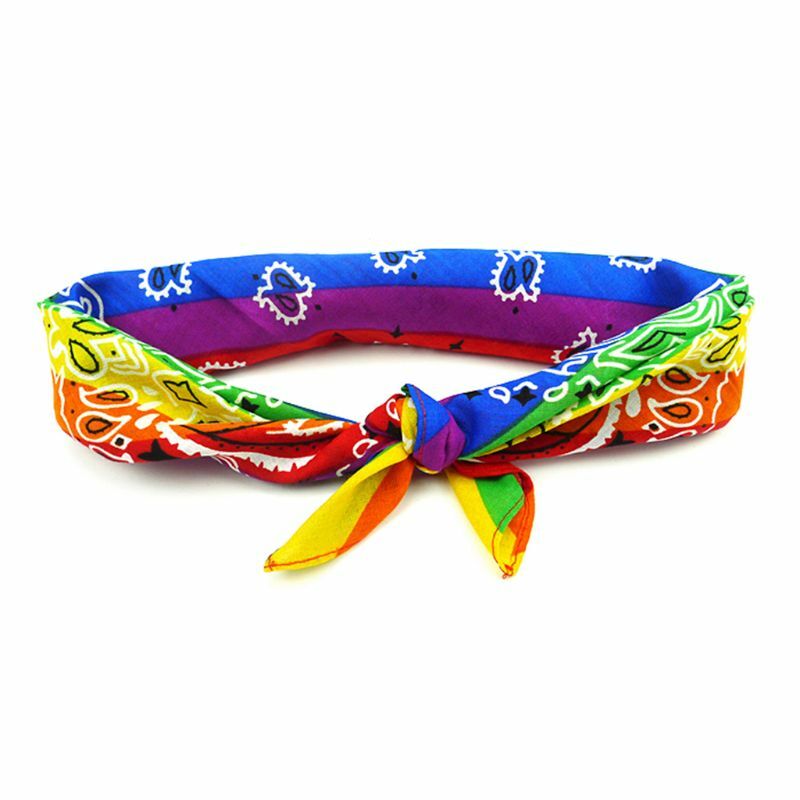 Hip Hop arc-en-ciel Bandana cheveux écharpe bracelet pour tête foulards carrés mouchoirs