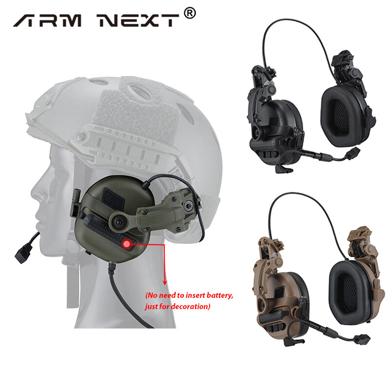 Arm Volgende Tactische Headset Zonder Pick-Up En Actieve Ruisonderdrukking Helm Versie Schieten Oortelefoon Communicatie Hoofdtelefoon
