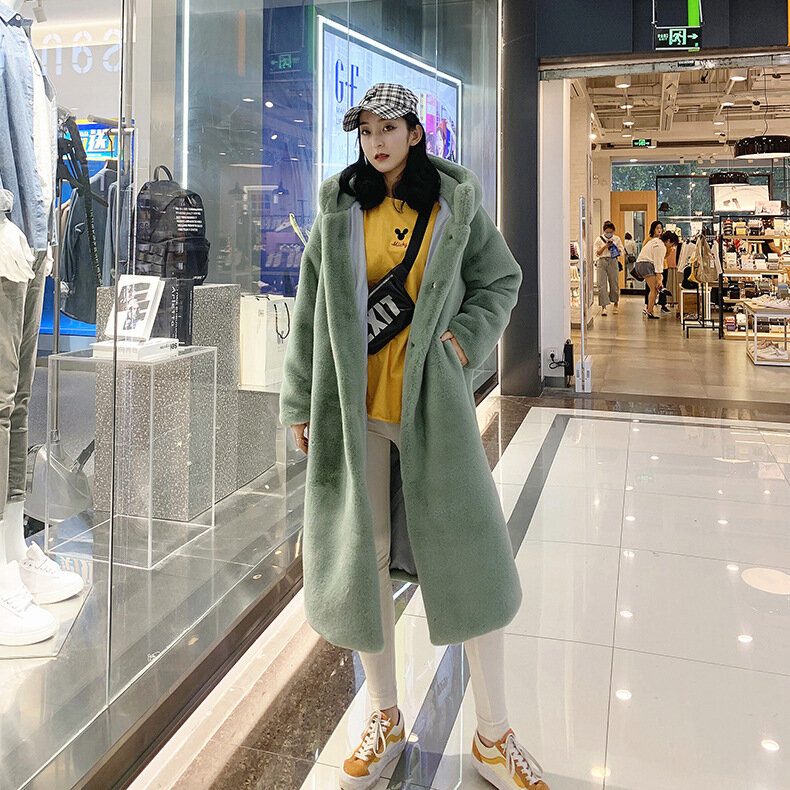Jaqueta de pelúcia grossa solta para mulheres, pele de veludo de vison imitação, versão coreana, nova, outono e inverno, 2023