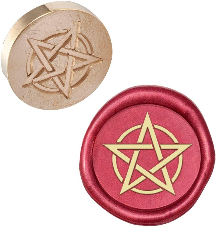 1PC Pentagram Wax Seal Stamp Head Sealing Wax Stamps Brass Head Retro Stamp Kit for Letter Envelope Party Invitation Wine