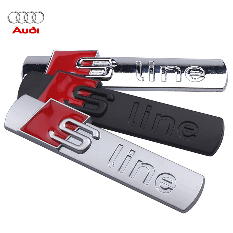 3d Sline Embleem Auto Lichaam Kofferbak Sticker Auto Decoratie Accessorie Voor Audi S Q7 A1 A7 Q3 8l Tt Mk2 C5 A5 A3 A4 B8 8P 8V A6 C7 A8