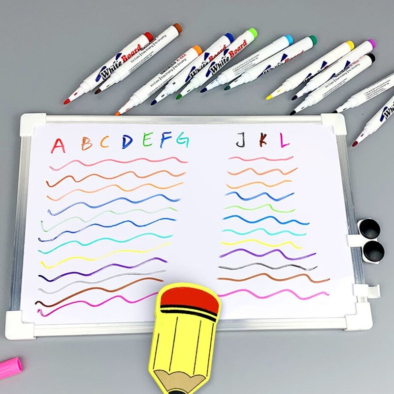 12 قطعة قلم تحديد ملون قابل للمسح لسبورة السبورة المكتبية
