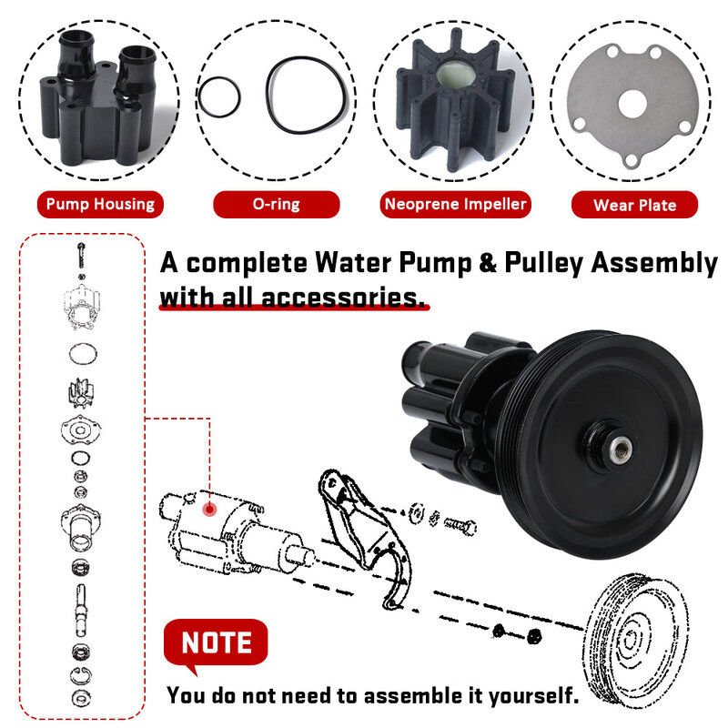 0046-807151A9 0046-72774A86 Marine Water Pump is Applicable to 96-01 Mercruiser Bravo