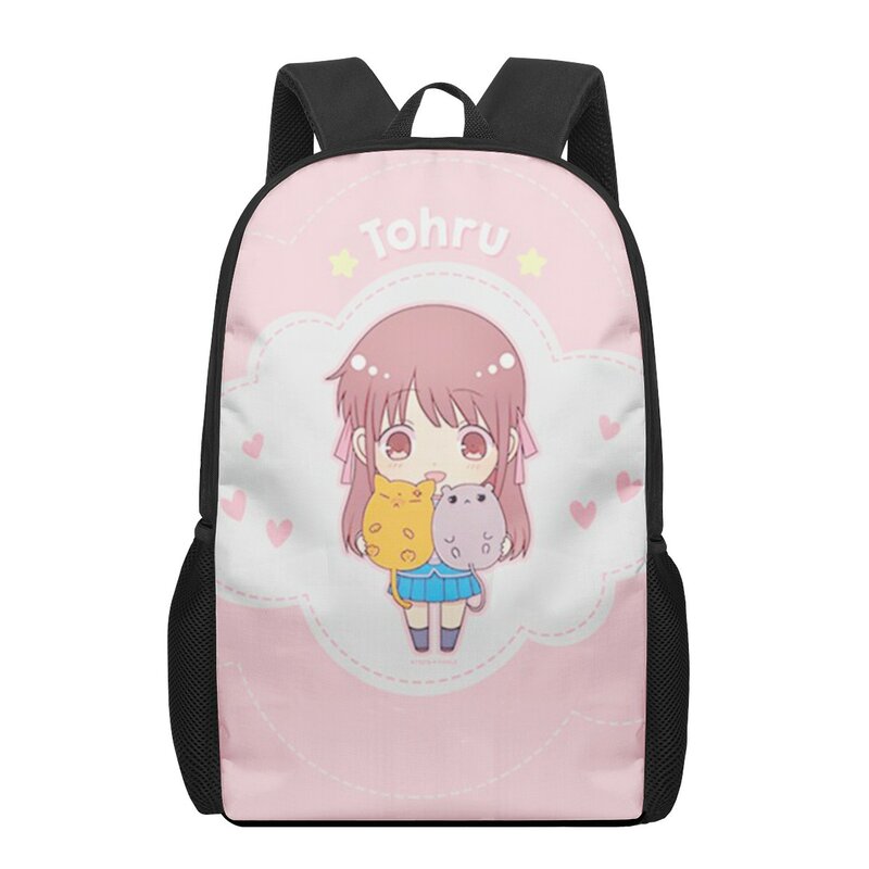Anime frutas cesta 3d padrão saco de escola para crianças meninas meninos sacos de livro casual crianças mochila meninos meninas mochilas bagpack