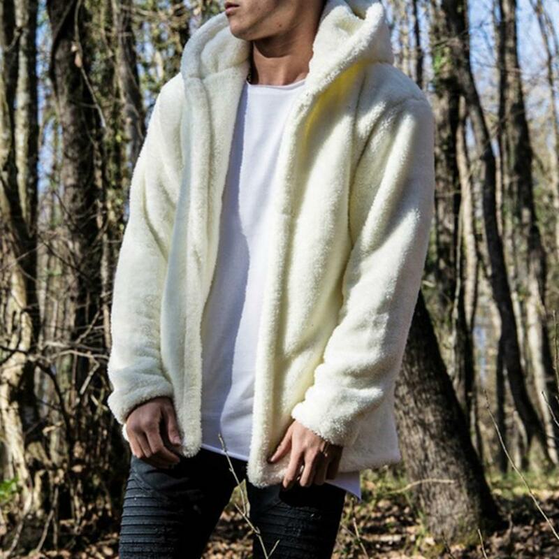Повседневная мужская зимняя Флисовая теплая свободная флисовая мужская куртка с капюшоном и длинными рукавами, Мужская одежда, модная мужская зимняя куртка