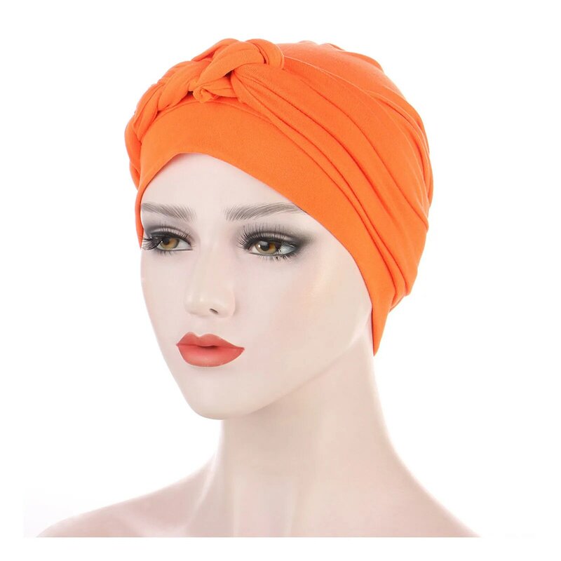 Pañuelo para la cabeza para mujer musulmana, turbante de algodón sólido, gorro Hijab, Perla blanca, interior, turbante árabe