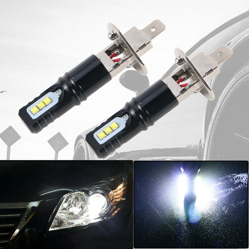 Bombillas de faro LED H1 para coche, lámpara antiniebla de haz Alto y Bajo, superbrillante, 6000K, 100W, 10 piezas