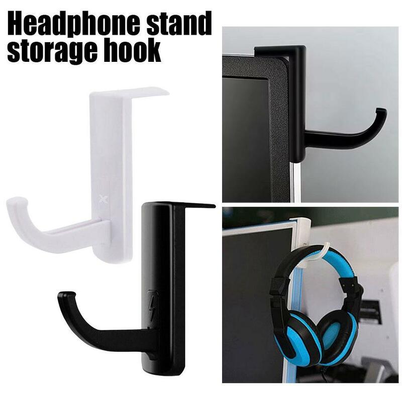 Headphone Small Hook Bracket Household Adhesive Monitor Holder Plastic Stand Headphone Hook Earphone Accessories