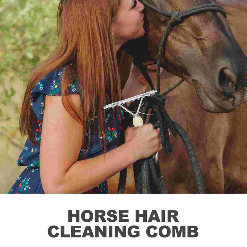 Peine de Metal para quitar el pelo de caballo, cepillo de limpieza, accesorio de rastrillo para perros