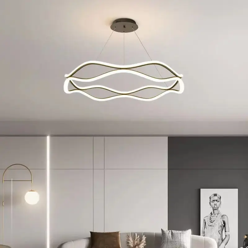 Скандинавская Люстра для гостиной, Подвесная лампа для жениха, дизайнерская Потолочная люстра, лампа для домашнего кабинета, простая линейная лампа