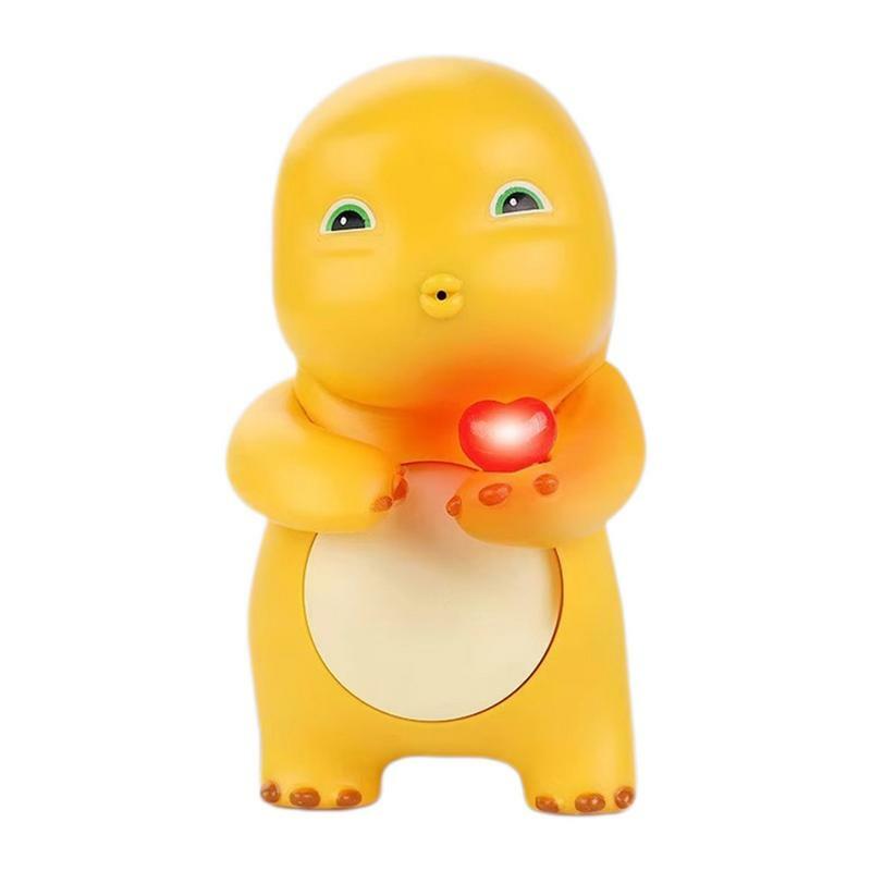 Figurki dinozaurów dla malucha mała żółta Model smoka zabawka do nagrywania kreatywny żółty smok do nagrywania zabawka dekoracja domowa smok