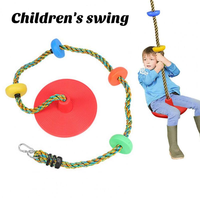 Mainan ayunan pohon anak-anak, tali panjat cakram tunggal dengan Platform dalam ruangan luar ruangan tempat bermain ayunan warna-warni untuk anak laki-laki dan perempuan