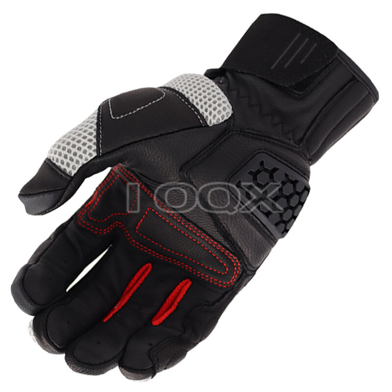 Guantes Dirt 3 De cuero genuino para motocicleta, guantes cortos de carreras, color negro y gris, novedad