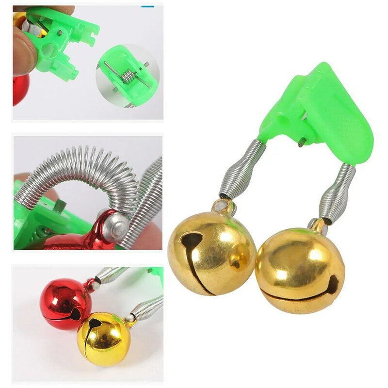 Screw Screw Bell Spring Plastic Clip Fish Bell Fishing Alarm Double Ring Bell Crisp Sound For Sea Lake Screw Screw Bell Spring