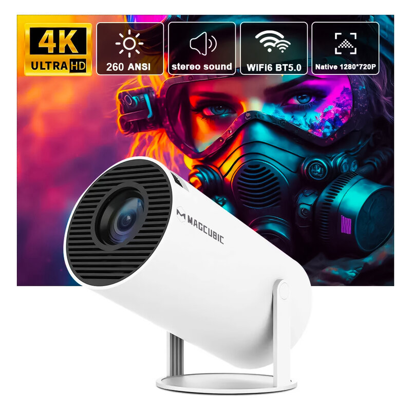 Transpeed 4K Wifi6 Projector Android 11 260 Ansi Dual Wifi Allwinner H713 Bt5.0 1280*720P Home Cinema Outdoor Draagbare Hy300 Pro