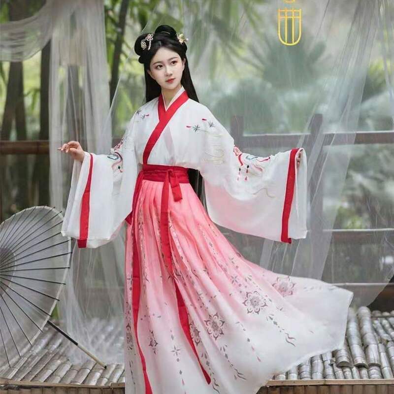 Gaun Tradisional Cina Gaun Rakyat Hanfu Kuno Kostum Pendekar Dinasti Han Pakaian Festival Kuno Hanfu Pertunjukan Tari