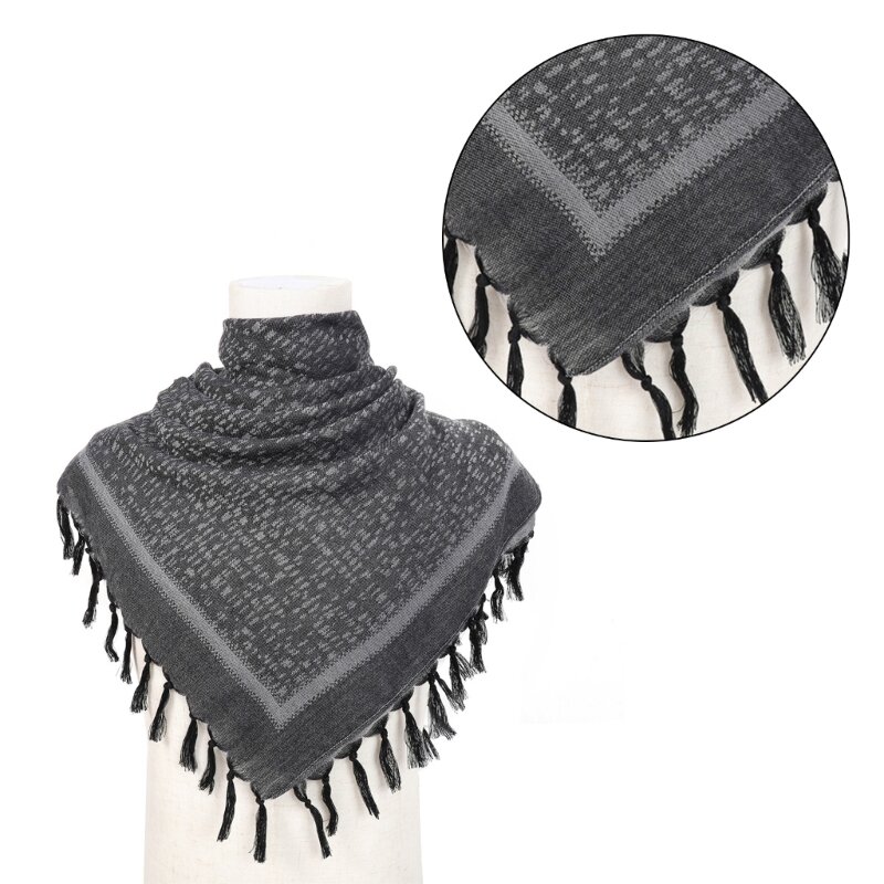 Tactically Adult Arab Scarf Multi Purpose Jacquard Pattern Keffiyeh Headscarf Middle Eastern Religious Scarf Dropship