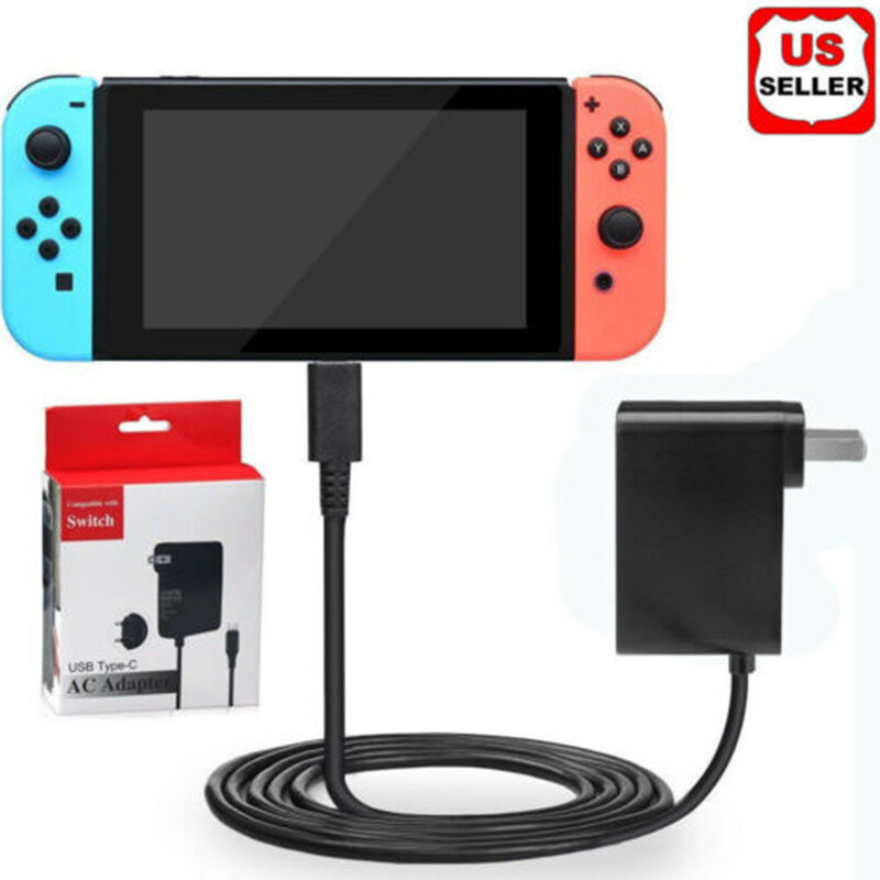 Reemplazo para Nintendo Switch 5V-2.4a, adaptador de CA, cargador Base, adaptador de corriente de carga, accesorios, enchufe de EE. UU. Y enchufe de la UE