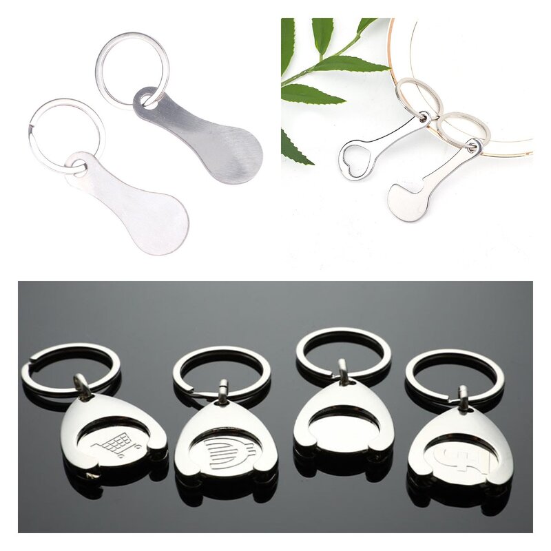 2Pcs Key Hook Key แหวนแหวนอลูมิเนียมรถเข็นโทเค็น Key Chains อุปกรณ์เสริมตกแต่ง