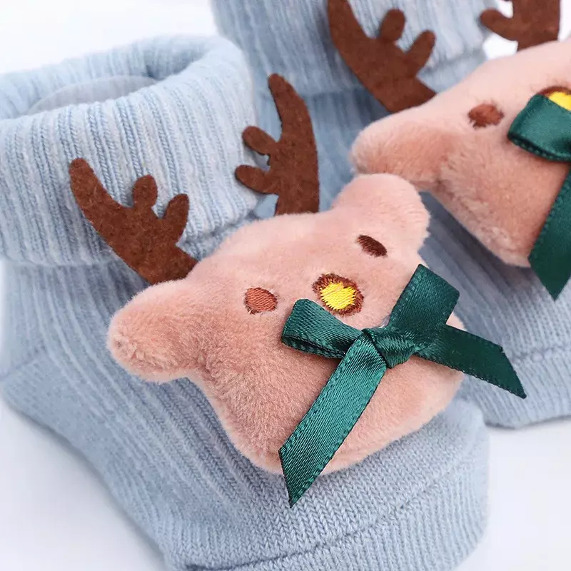 Милые разноцветные носки для новорожденных младенцев Мультяшные животные 3D кукольные носки для мальчиков девочек младенцев малышей напольные носки