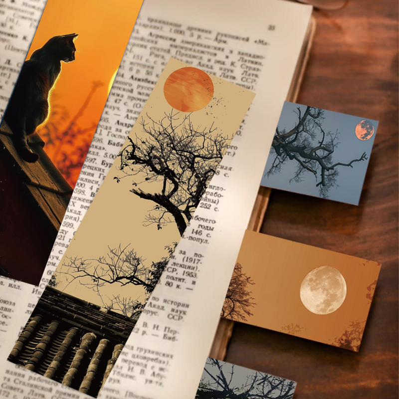 1 Pak/30 buah kayu teralis di bookmark Musim Semi dekorasi artistik kreatif Buku baca halaman penanda kartu hadiah siswa ceruk DIY