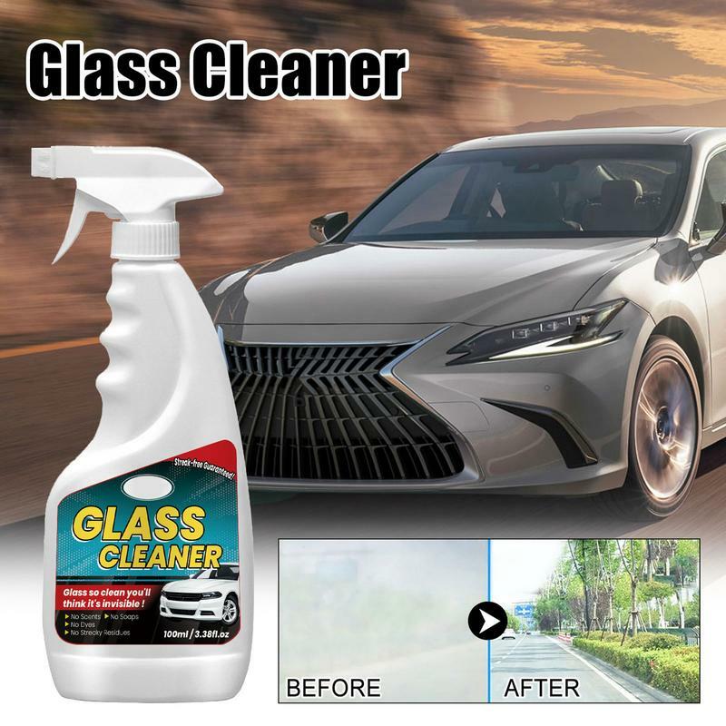 Car Foam Cleaner Spray Car Windscreen Fog Stain Cleaner Car Windshield Oil Film Cleaner For RV SUV Truck Window And Home