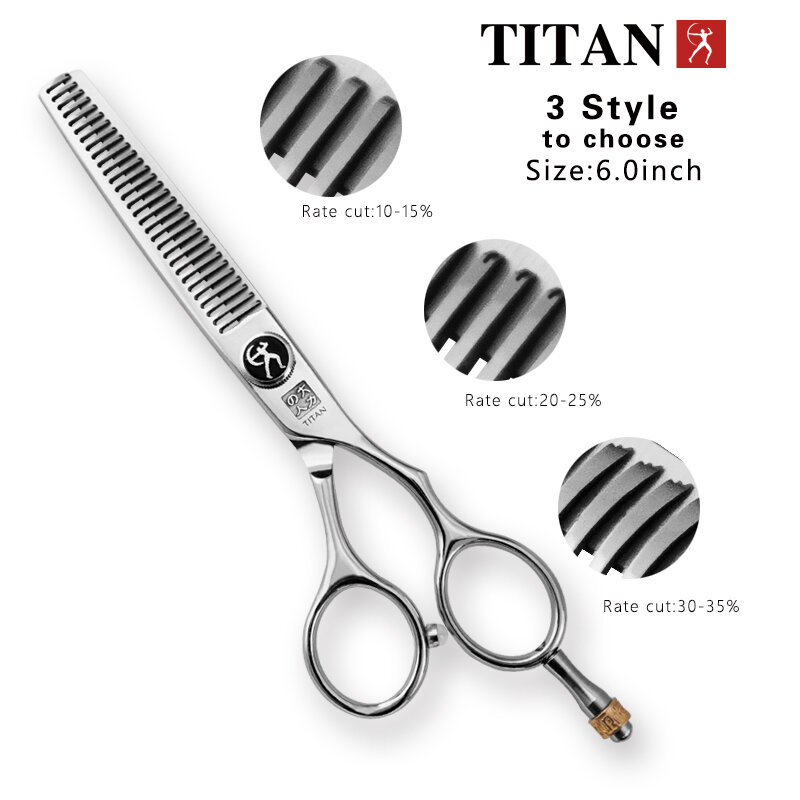 Titan gunting rambut profesional, 5.5 inci 6.0 inci gunting pemotong penipis