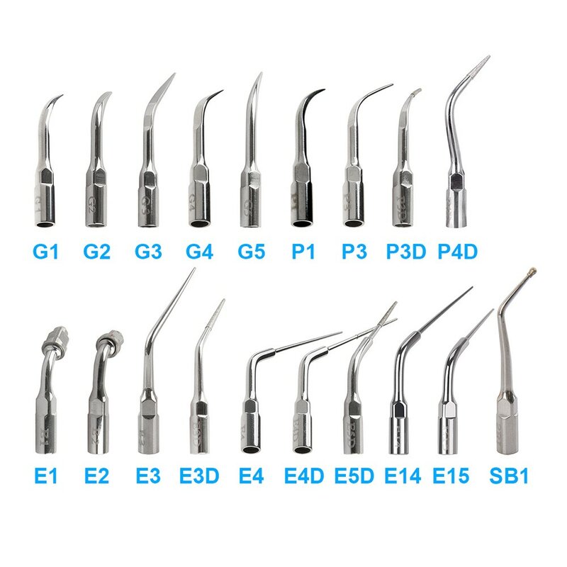 AZDENT 5pcs punta ablatore dentale adatta per EMS/picchio/SATELEC/DTE/NSK manipolo ablatore ad ultrasuoni punte per Scaling ad ultrasuoni dentali