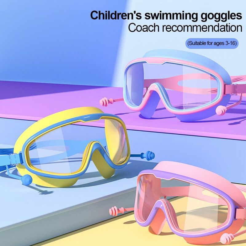 แว่นตาว่ายน้ำสำหรับเด็กหัดเดิน3-15ป้องกันหมอกไม่มีการรั่วไหลแว่นตาว่ายน้ำปรับได้สำหรับเด็กหญิงเด็กชายสระว่ายน้ำชายหาด
