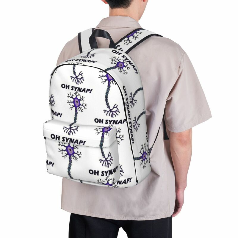 Neurônio-Oh Snap!! Ciência Pun Student Book Bag, Bolsa de ombro, Mochila Laptop, Mochila Viagem Casual, Mochila escolar