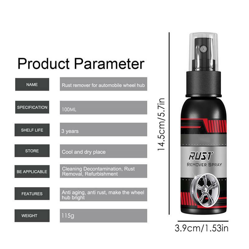 30/100ml Multi-Purpose Car Rust Remover Spray Metal Chrome Paint Car Maintenance Iron Powder Cleaning Rust Remover Quick & Safe