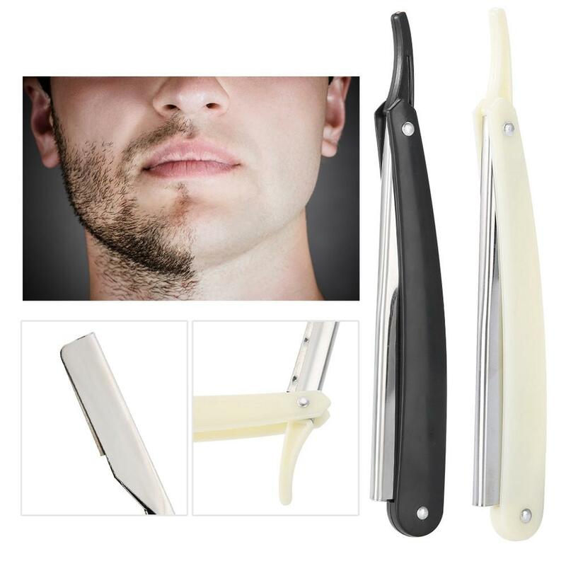 Porte-couteau télescopique Double face en alliage, 2 couleurs, rasoir antidérapant, lame droite, pliable, avec lame, pour Salon de coiffure
