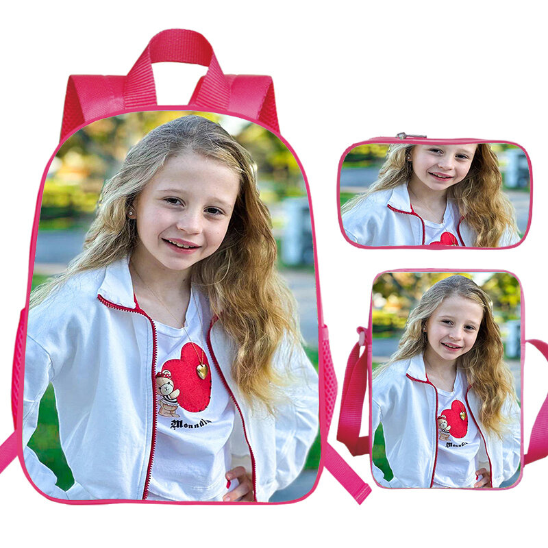 Conjunto de 3 piezas para niños y niñas, mochila con estampado de Nasya, escuela primaria, Kawaii, de alta calidad