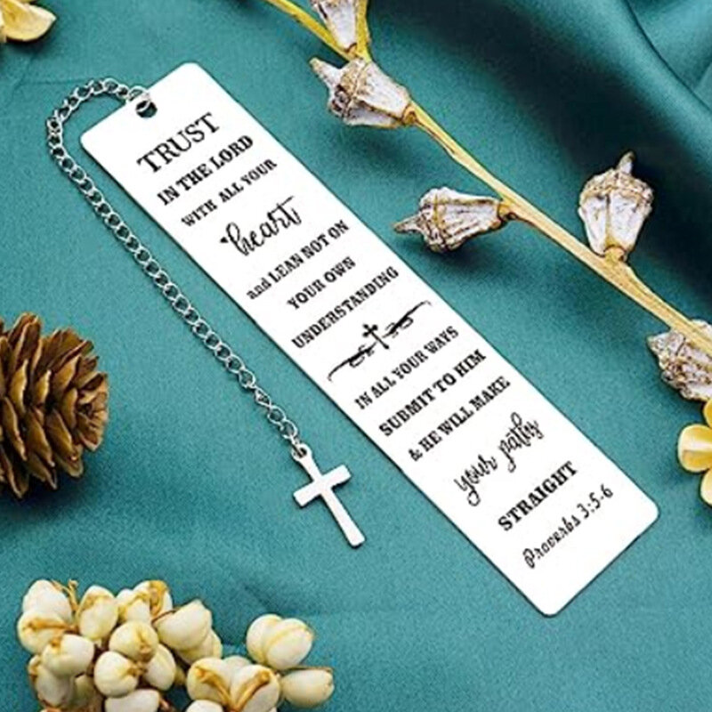 Stainless Steel Bookmark Tassel Pendant Reading Book Mark Lettering Retro Book Page Present