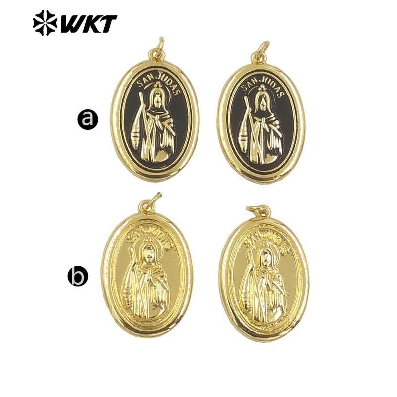 WT-MN988 collana a catena con ciondolo in oro e nero classico in ottone giallo all'ingrosso per accessori per gioielli da donna