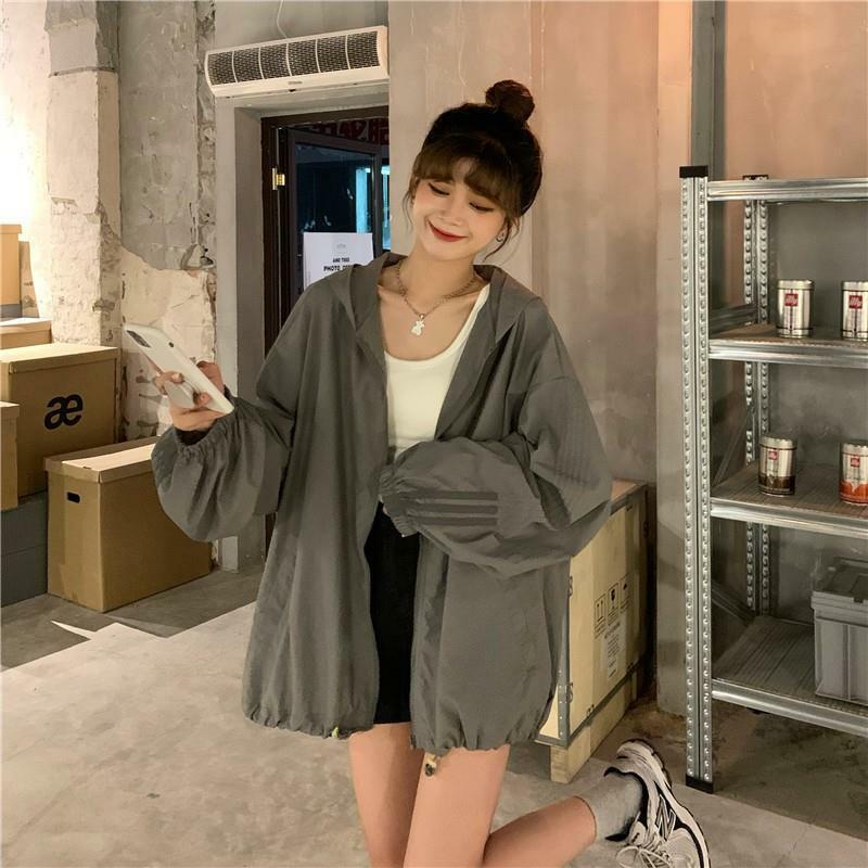 Hooded Sunscreen Clothing Ladies Summer UV Breathable Sunscreen Jacket Korean Version of The Thin Cardigan Sunscreen Clothing