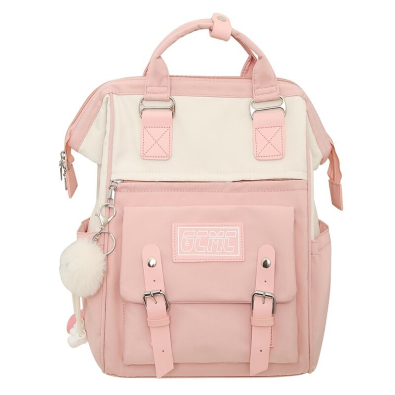 Q0KE Fashionable Korean Style Backpack School Bag Travel Rucksack Book Bags for High School and Middle School Students