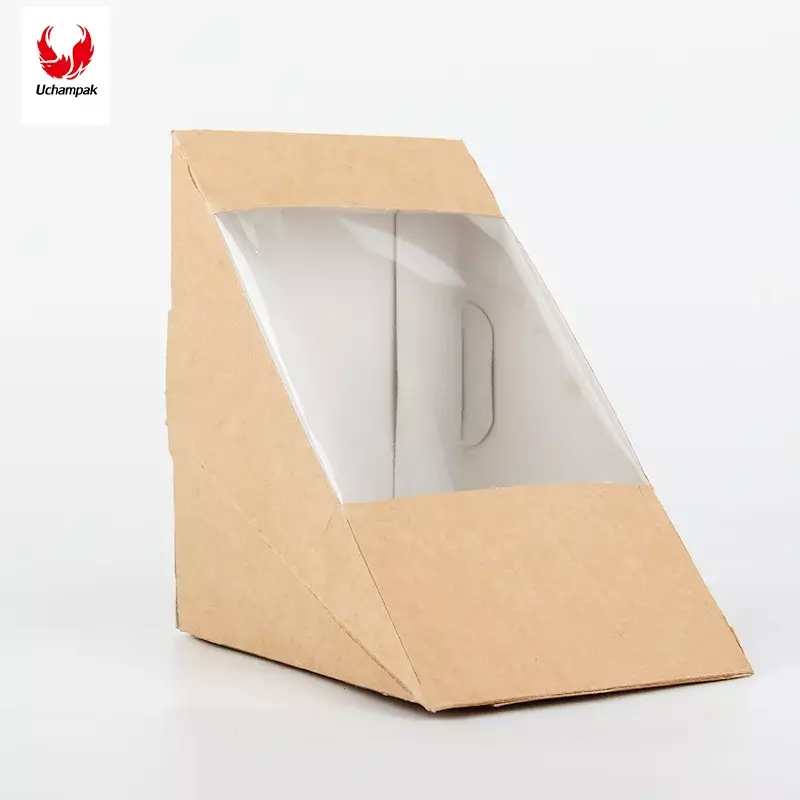 Boîte à Sandwich Personnalisée, Petite Boîte à Sandwich avec Fenêtre, Conteneur Triangulaire