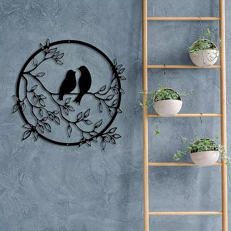 Artesanías de pájaro en rama de árbol, arte de pared de Metal, decoración impresionante para sala de estar, oficina y hogar, perfecto para fiestas de inauguración de la casa