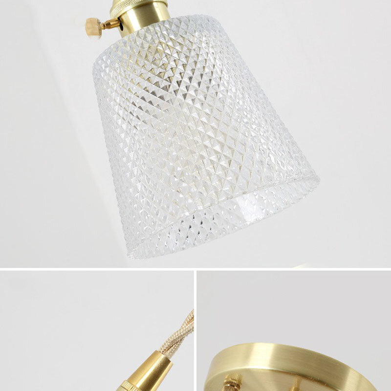 Lámpara LED colgante de cristal transparente, candelabros de diseño creativo, luminaria regulable para dormitorio y sala de estar, 2024